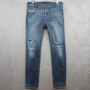 Diesel Iakop Jeans Mens 29 Blue Slim Distressed Stretch Denim Made In Romania
